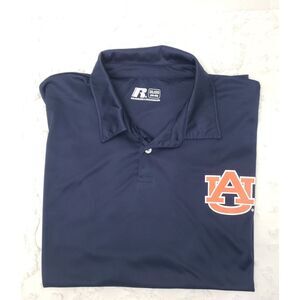 Auburn Tigers Polo Golf Shirt Mens Size 2XLarge Blue‎ Short Sleeve Russell